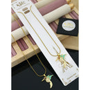 Klitz Premium Jewellery Royal Austrian Stone Meenakari Bird Design  Pack of 12 Chain Pendant