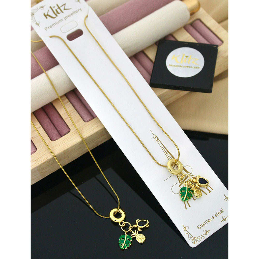 Klitz Premium Jewellery Designer Meenakari Charm  Pack of 12 Chain Pendant