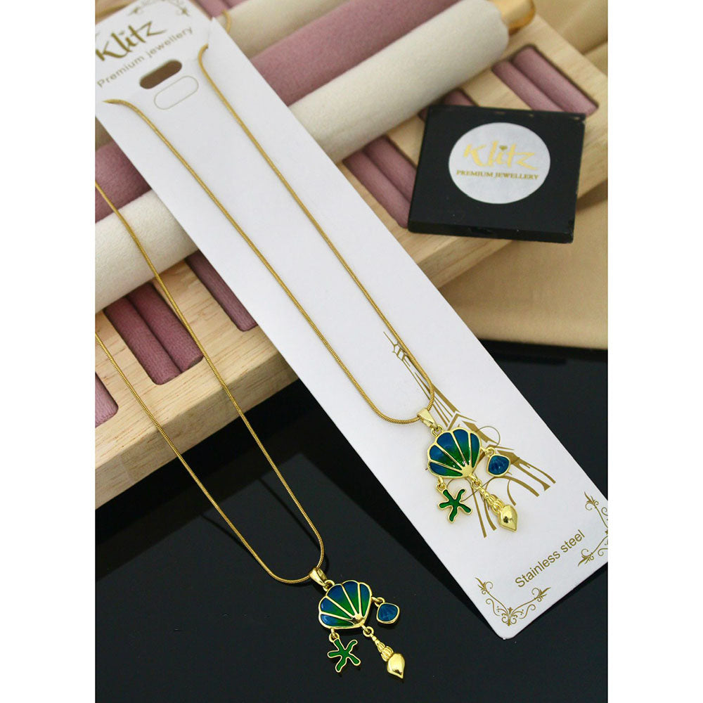 Klitz Premium Jewellery Designer Meenakari Charm  Pack of 12 Chain Pendant