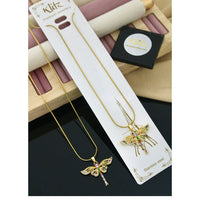 Klitz Premium Jewellery Butterfly Motif Austrian Stone Pack of 12 Chain Pendant