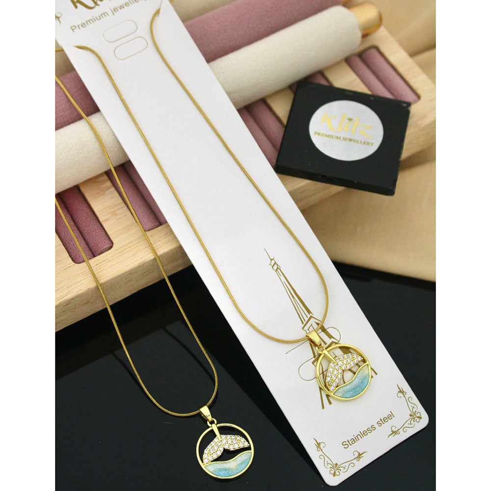 Klitz Premium Jewellery Austrian Stone Pack of 12 Chain Pendant