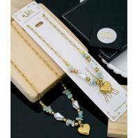  Klitz Premium Jewellery  Pack of 12 Pearl Heart Shape Necklace