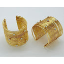 Klitz Elegant Stainless Steel Crystal Stone Multi-Wire Openable Cuff Bracelet