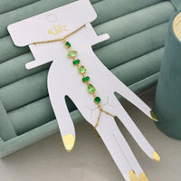 Klitz Crystal Stone Designer Hand Harness Bracelet