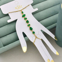 Klitz Crystal Stone Designer Hand Harness Bracelet