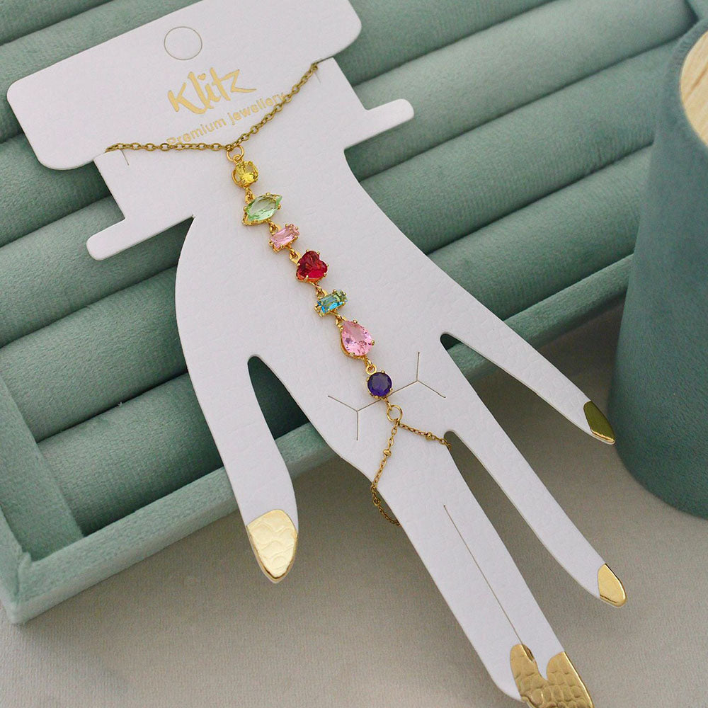 Klitz Crystal Stone Designer Hand Harness Bracelet (Pack of 12)