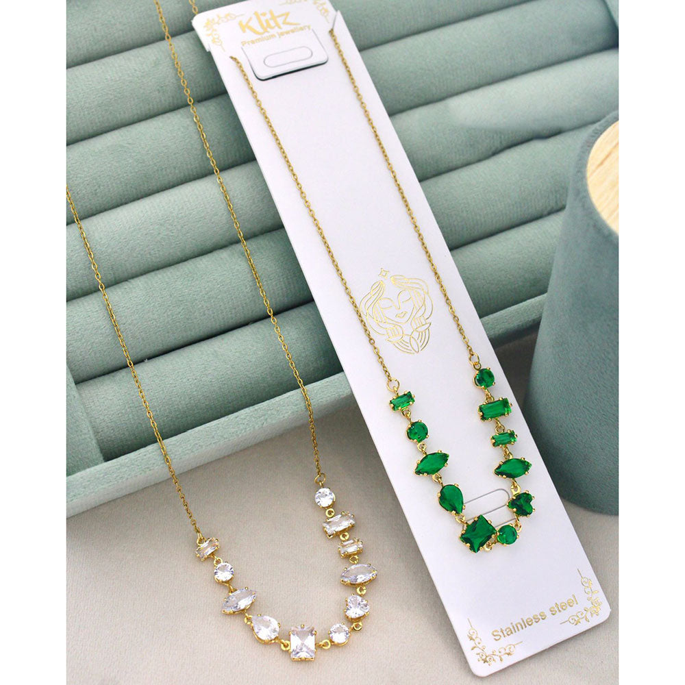 Klitz Designer Crystal Stone Necklace (Pack of 12)