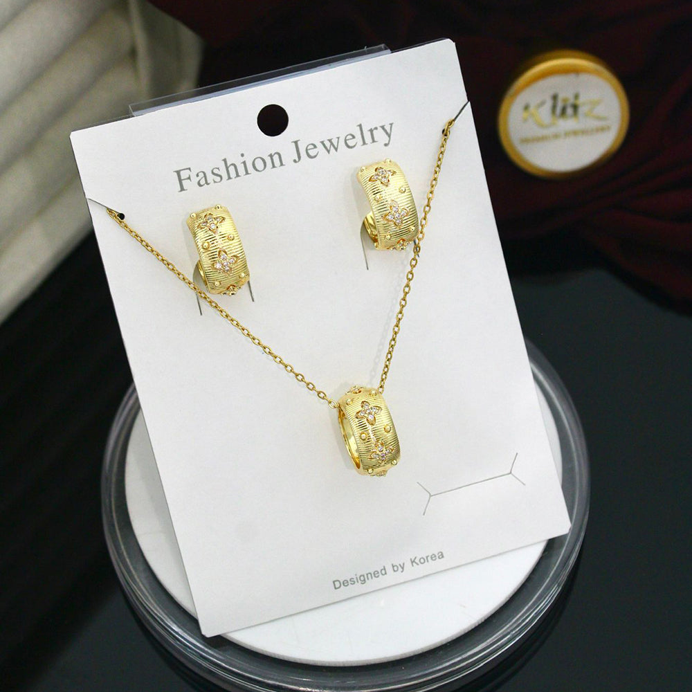 Klitz Classic Stainless Steel  Austrian Stone Chain Pendant Set (Pack of 12)