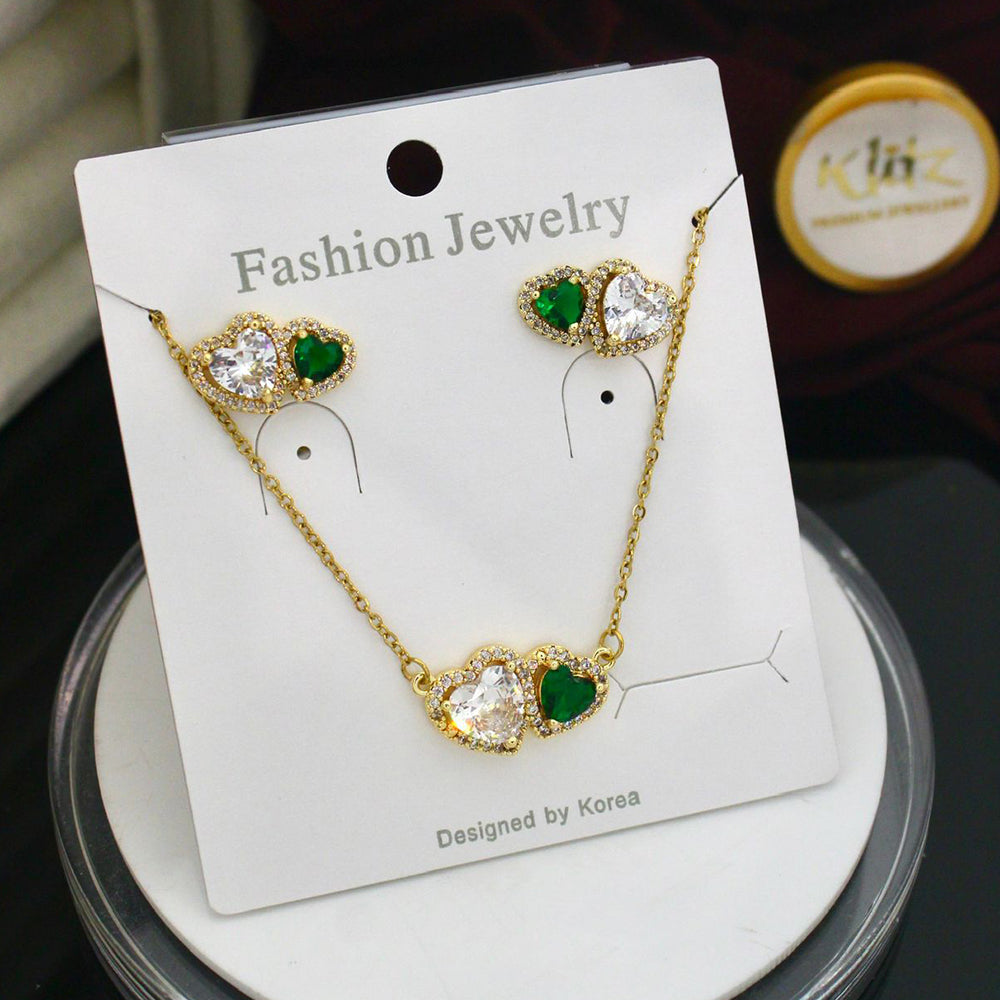 Klitz Classic Stainless Steel  Austrian Stone Chain Pendant Set (Pack of 12)