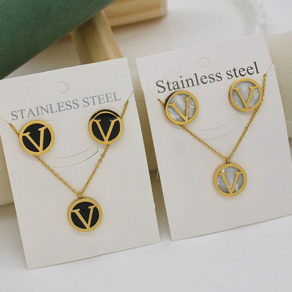 Klitz Classic Stainless Steel Alphabet Chain Pendant Set (Pack of 12)