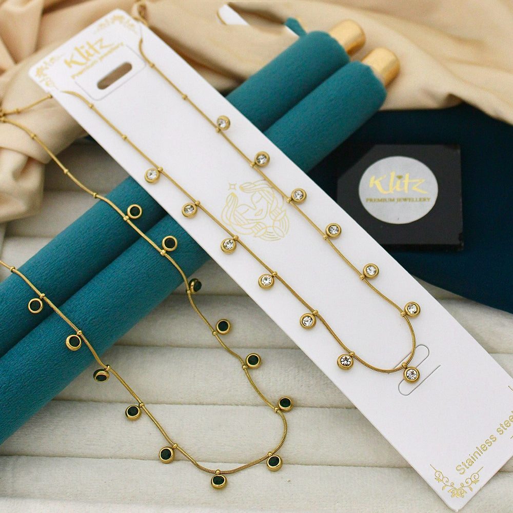 Klitz Designer Crystal Stone Necklace (Pack of 12)