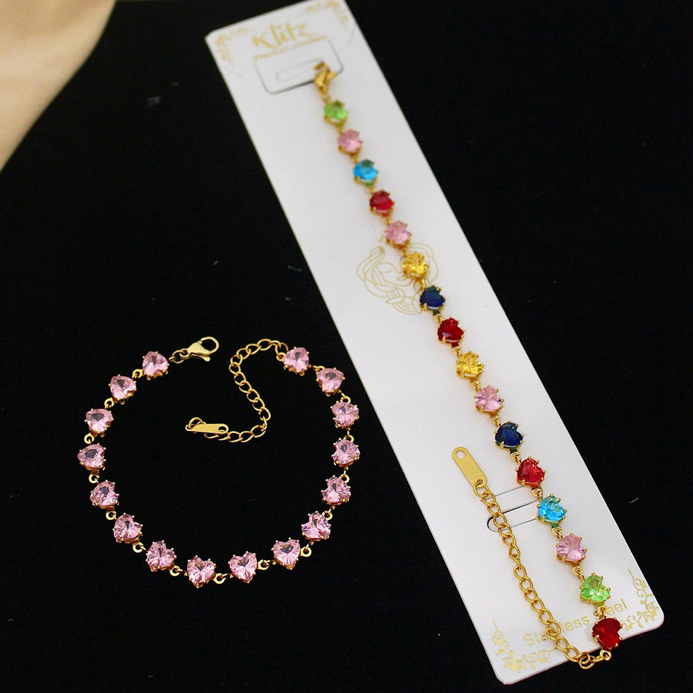 Klitz Crystal Stone Designer Hand Harness Bracelet (Pack of 12)