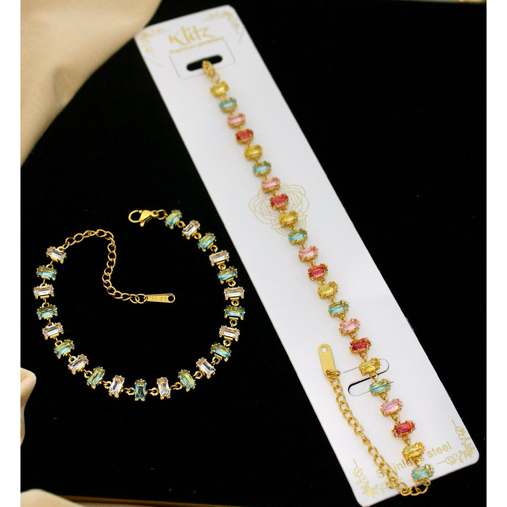 Klitz Crystal Stone Designer Hand Harness Bracelet (Pack of 12)