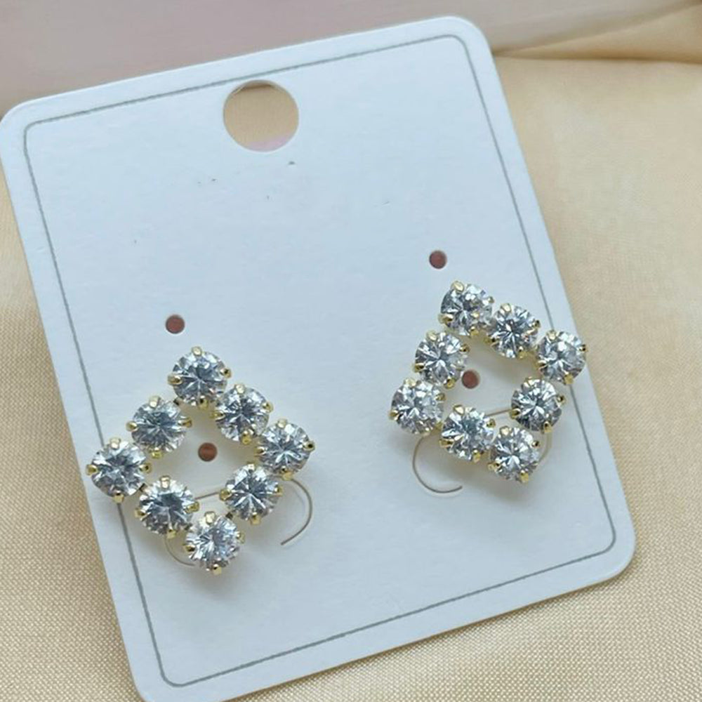 Klitz Stylish Stainless Steel Austrian Stone Studs Earrings