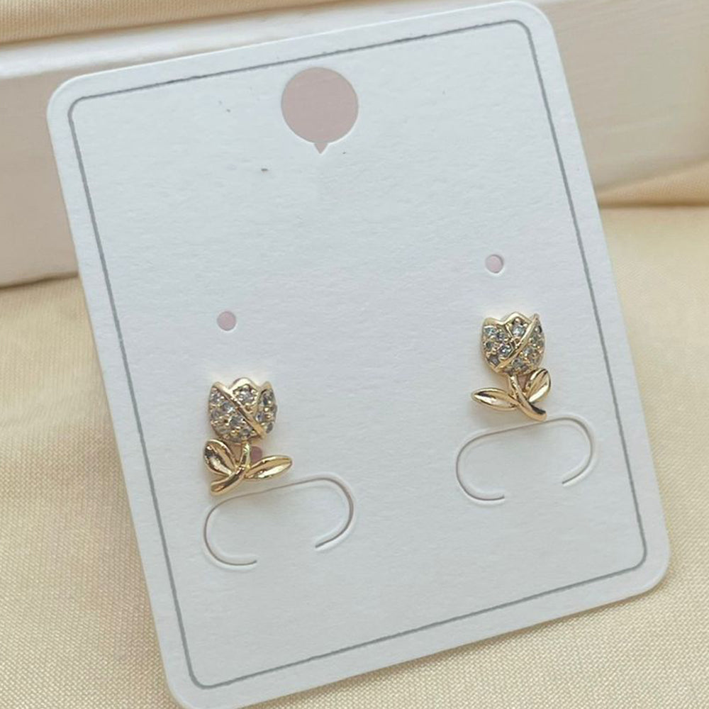 Klitz Stylish Stainless Steel Austrian Stone Rose Studs Earrings
