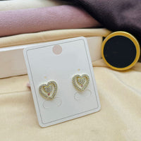 Klitz Stylish Stainless Steel Austrian Stone Heart Shape Studs Earrings