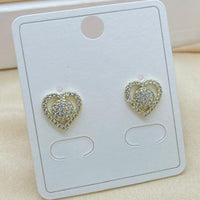 Klitz Stylish Stainless Steel Austrian Stone Heart Shape Studs Earrings