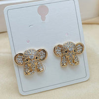 Klitz Cute Elephant Austrian Stone Stainless Steel Stud Earrings