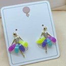 Klitz Stainless Steel Elegant Ballerina Crystal Dangler Earrings