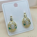 Klitz Emerald Green Crystal Stone Hanging Earrings 