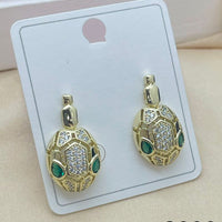Klitz Emerald Green Crystal Stone Hanging Earrings 