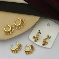 Klitz Designer Austrian Stone Studs Earrings Multi Set