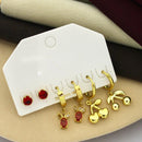 Klitz Designer Crystal Stone Studs Earrings Multi Set