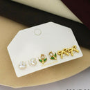 Klitz Designer Crystal Stone Studs Earrings Multi Set (Assorted Desing)