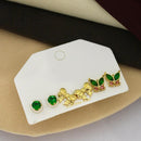 Klitz Designer Crystal Stone Studs Earrings Multi Set (Assorted Desing)