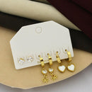 Klitz Designer Crystal Stone Studs Earrings Multi Set (Assorted Desing)