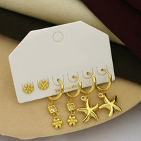 Klitz Designer Crystal Stone Studs Earrings Multi Set (Assorted Desing)