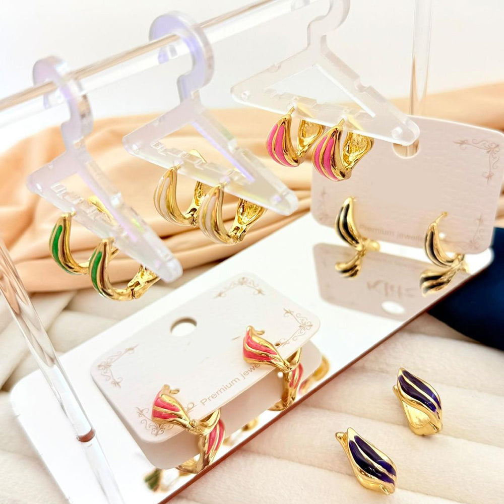 Klitz Traditional Multicolor Meenakari Hoop Dangler Earrings (Assorted Color) (Pack of 12)