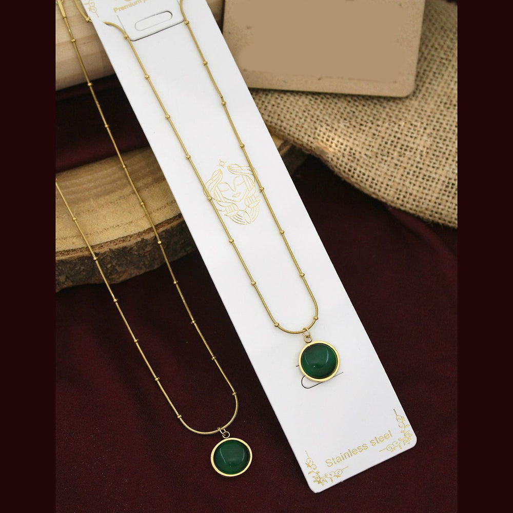 Klitz Premium Jewellery Pota Stone Round Shape Necklace (Pack of 12)