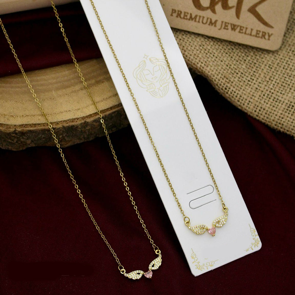 Klitz Premium Jewellery Crystal Stone Heart Shape Necklace (Pack of 12)