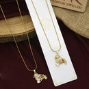 Klitz Cute Sparrow Motif Crystal Stone Necklace (Pack of 12)