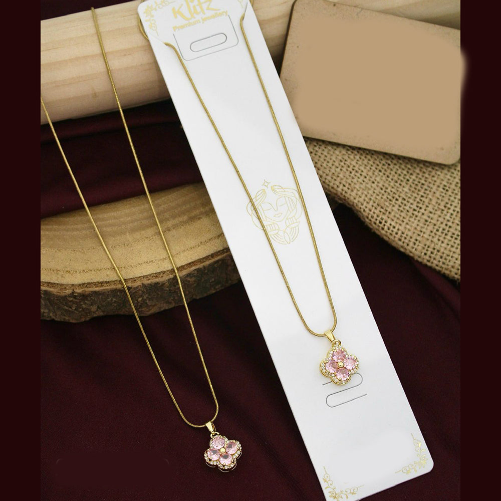 Klitz Premium Jewellery Crystal Stone Necklace (Pack of 12)