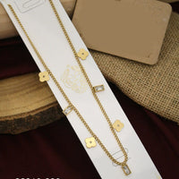 Klitz Premium Stainless Steel Crystal Stone And Floral Chain Necklace (Pack of 12)