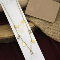 Klitz Premium Stainless Steel Crystal Stone Chain Necklace (Pack of 12)