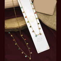 Klitz Premium Stainless Steel Multi Color Austrian Stone Necklace (Pack of 12)