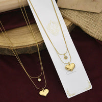 Klitz Premium Jewellery Heart Shape Necklace (Pack of 12)