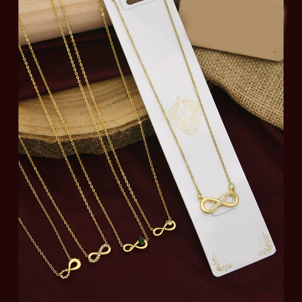 Klitz Premium Stainless Steel Crystal Stone Chain Necklace (Pack of 12)