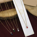 Klitz Premium Stainless Steel Crystal Stone Chain Necklace (Pack of 12)