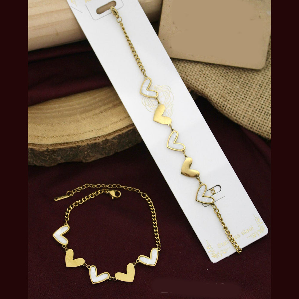 Klitz Beautiful Heart Charm Design Bracelet for Girls & Women