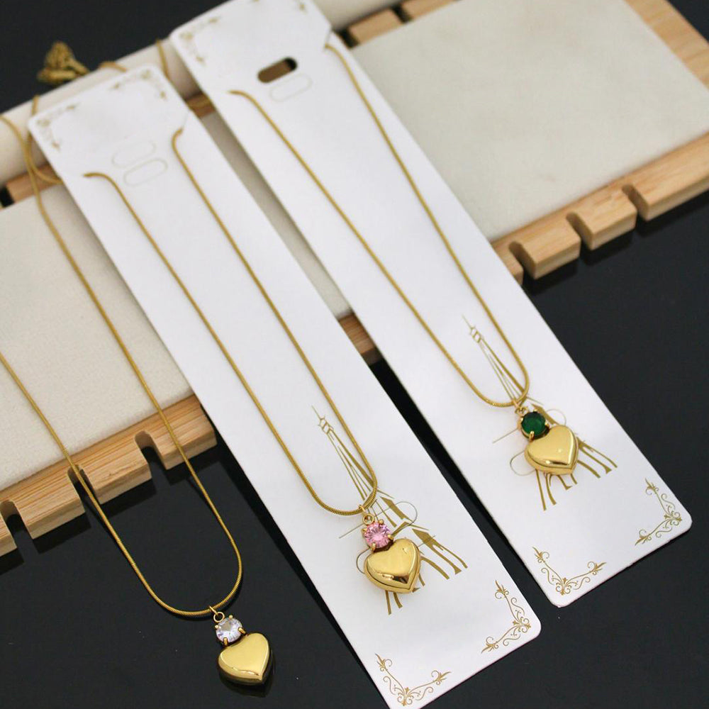 Klitz Premium Jewellery Heart Shape Necklace (Pack of 12)