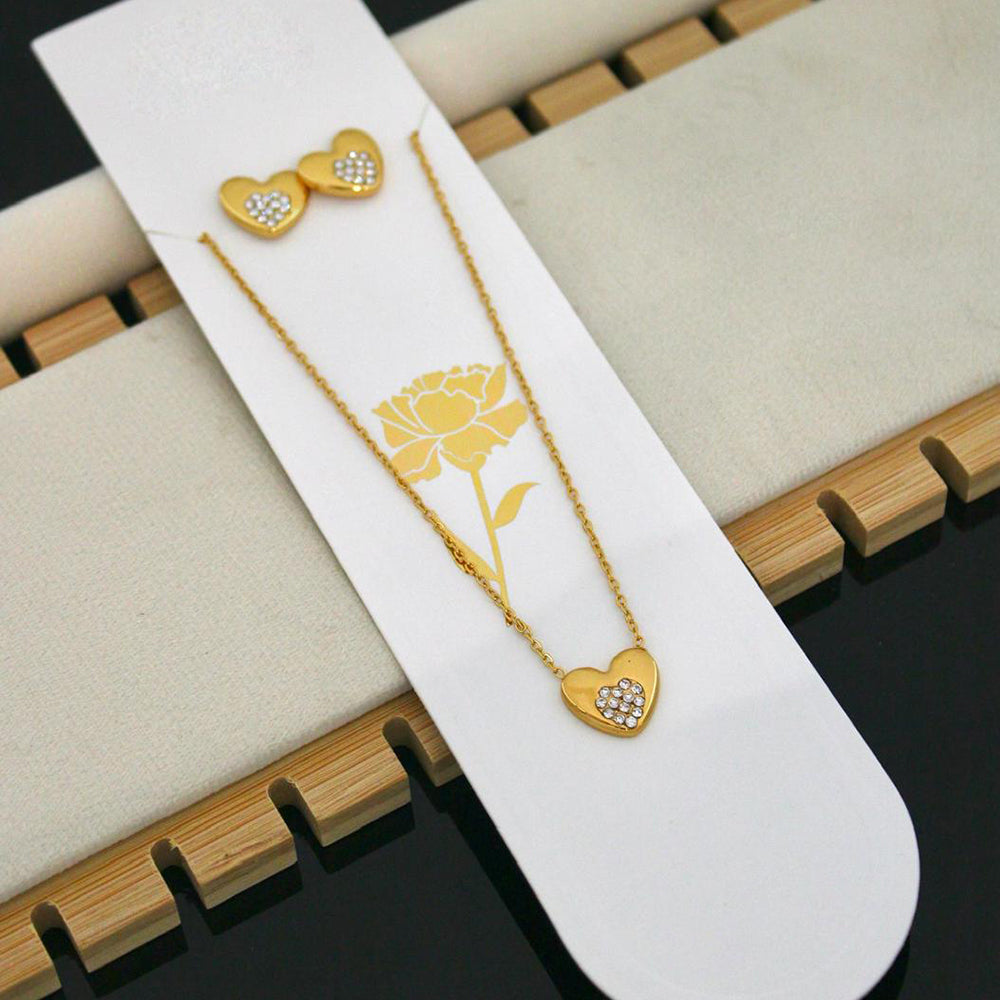 Klitz Premium Jewellery Heart Shape Necklace (Pack of 12)