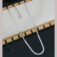 Klitz Premium Silver Plated Flat Snake Chain (Pack of 12)