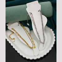 Klitz  Stylish Stainless Steel Layered Anklet / Payal (Pack of 12)