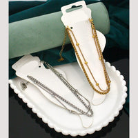 Klitz  Stylish Stainless Steel Layered Anklet / Payal (Pack of 12)