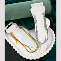 Klitz  Stylish Stainless Steel Layered Anklet / Payal  (Pack of 12)