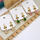 Klitz Elegant Crystal Stone Dangler Earrings for Women (Pack of 12)